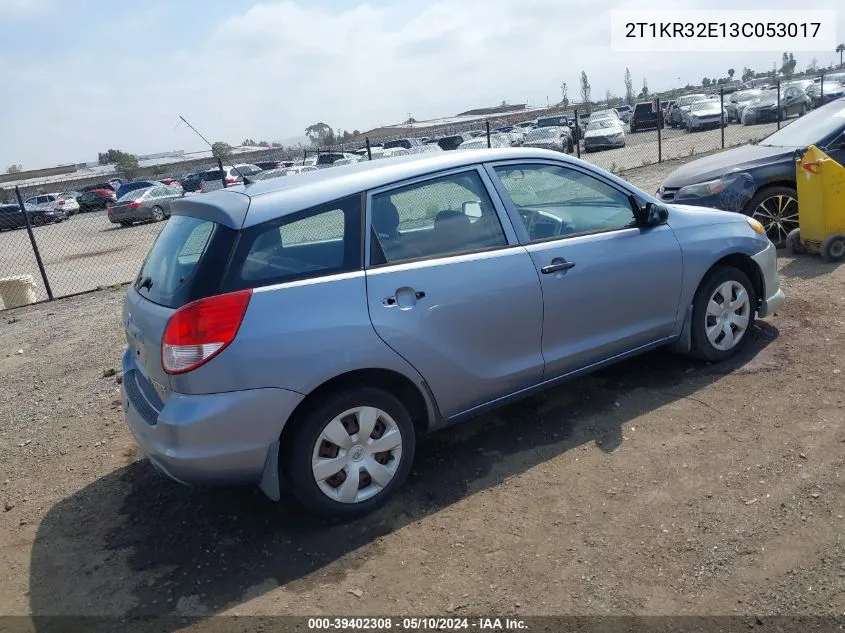 2003 Toyota Matrix Standard VIN: 2T1KR32E13C053017 Lot: 39402308