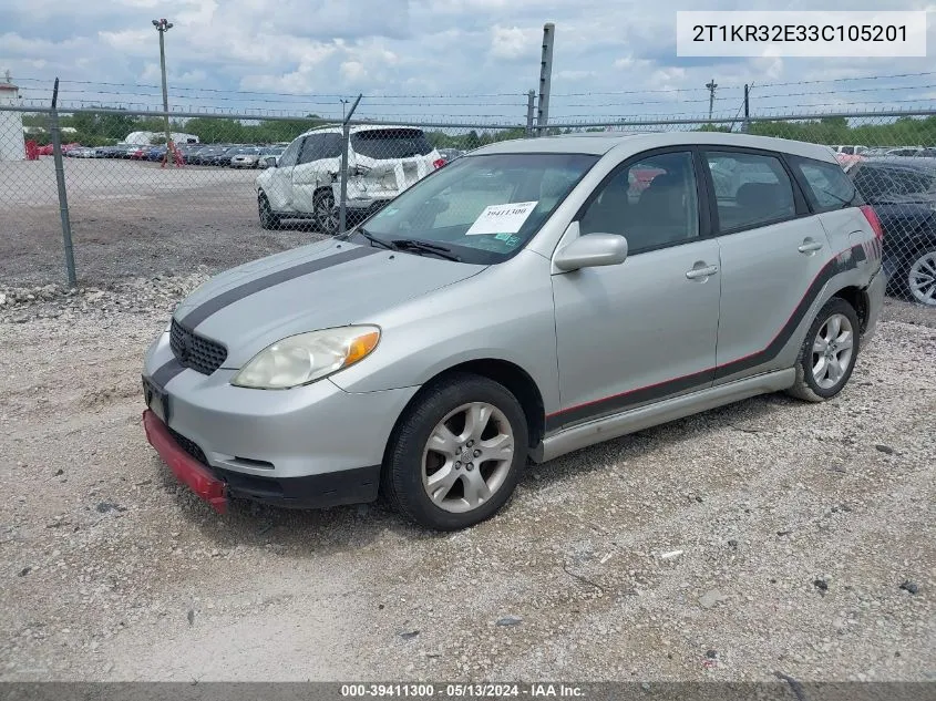 2003 Toyota Matrix Xr VIN: 2T1KR32E33C105201 Lot: 39411300