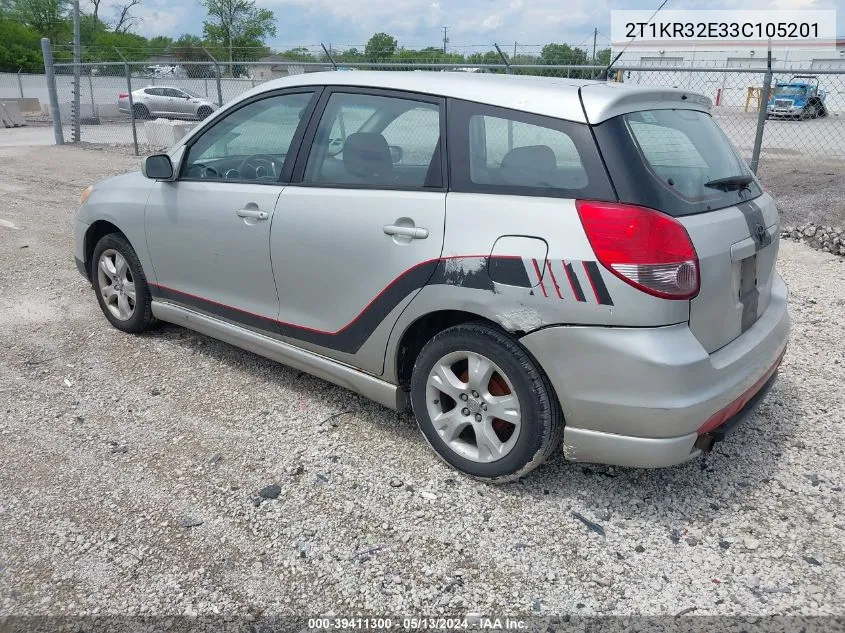 2003 Toyota Matrix Xr VIN: 2T1KR32E33C105201 Lot: 39411300