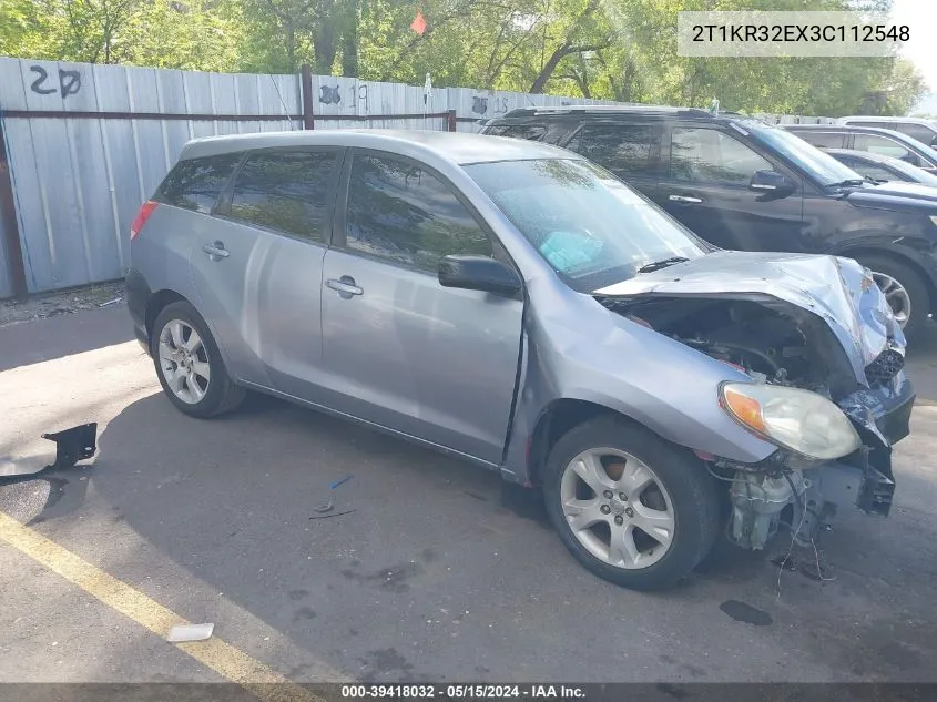 2003 Toyota Matrix Xr VIN: 2T1KR32EX3C112548 Lot: 39418032