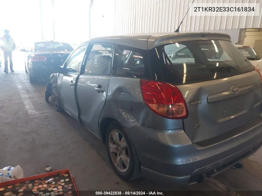 2003 Toyota Matrix Xr VIN: 2T1KR32E33C161834 Lot: 39422538