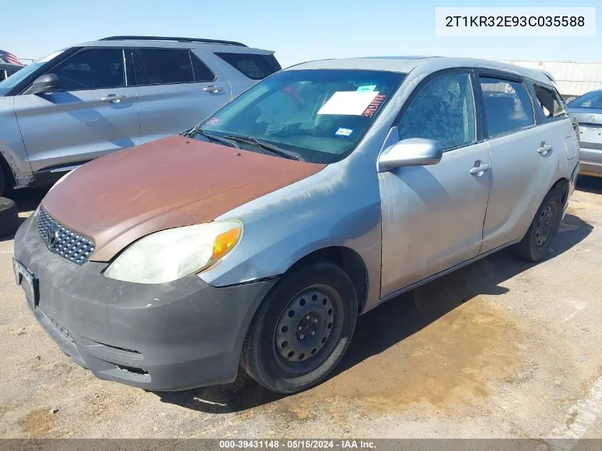 2T1KR32E93C035588 2003 Toyota Matrix Xr