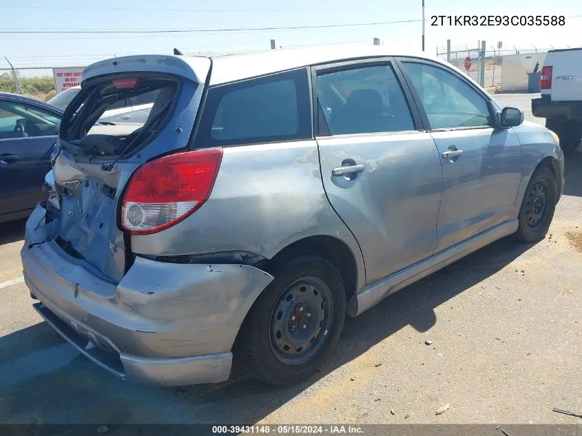 2003 Toyota Matrix Xr VIN: 2T1KR32E93C035588 Lot: 39431148