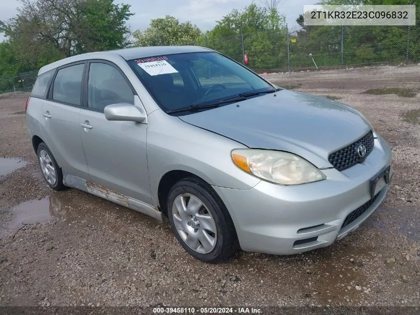 2003 Toyota Matrix Xr VIN: 2T1KR32E23C096832 Lot: 39458110