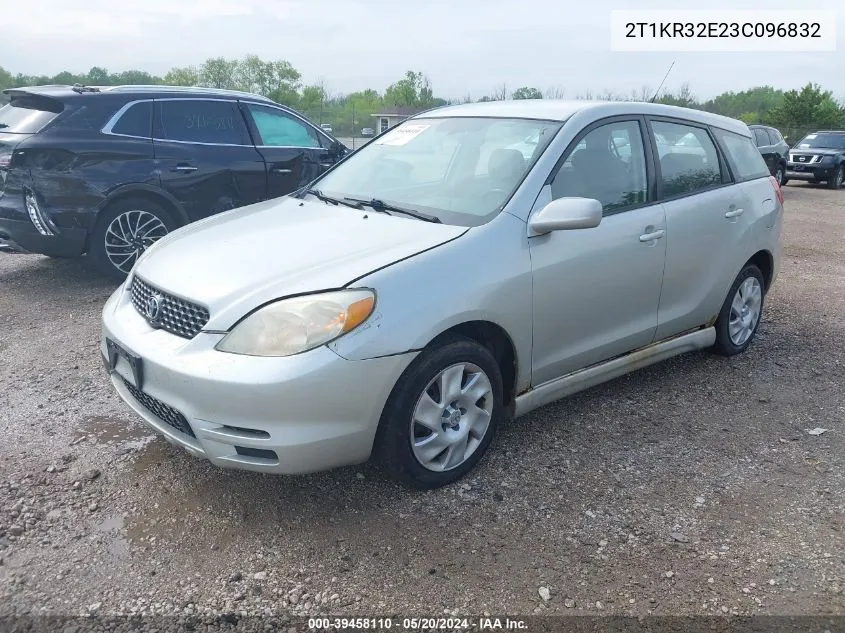 2003 Toyota Matrix Xr VIN: 2T1KR32E23C096832 Lot: 39458110