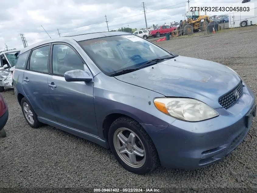 2T1KR32E43C045803 2003 Toyota Matrix Xr