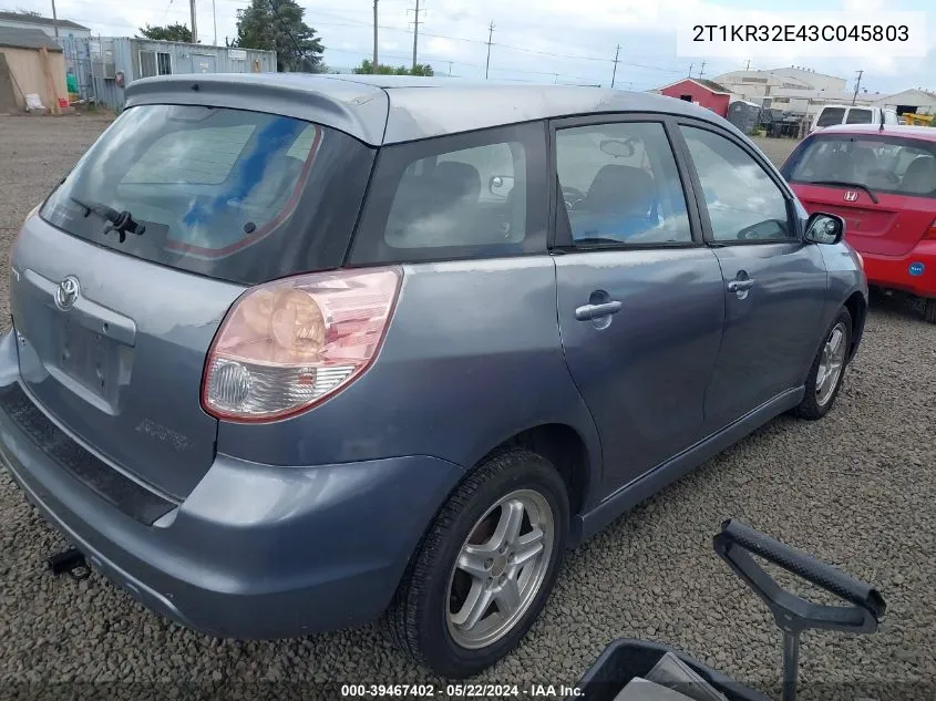 2T1KR32E43C045803 2003 Toyota Matrix Xr