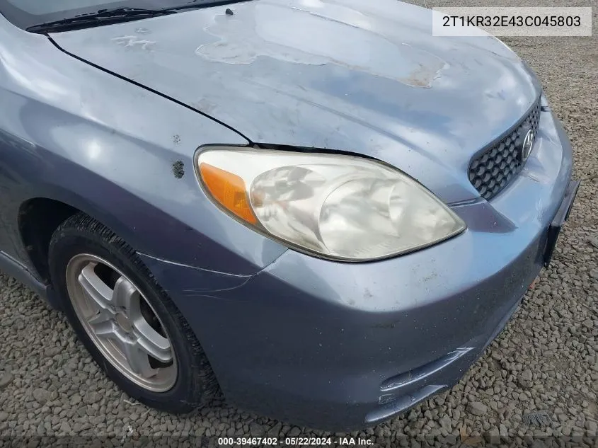 2T1KR32E43C045803 2003 Toyota Matrix Xr