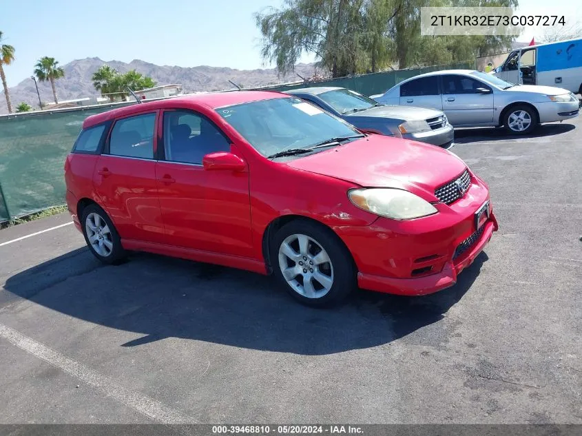 2003 Toyota Matrix Xr VIN: 2T1KR32E73C037274 Lot: 39468810