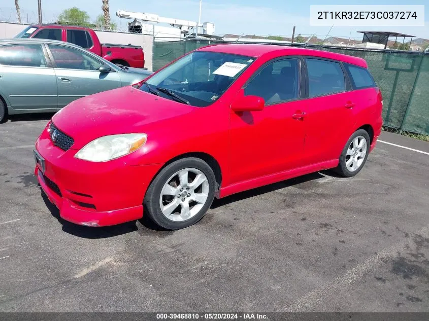 2003 Toyota Matrix Xr VIN: 2T1KR32E73C037274 Lot: 39468810