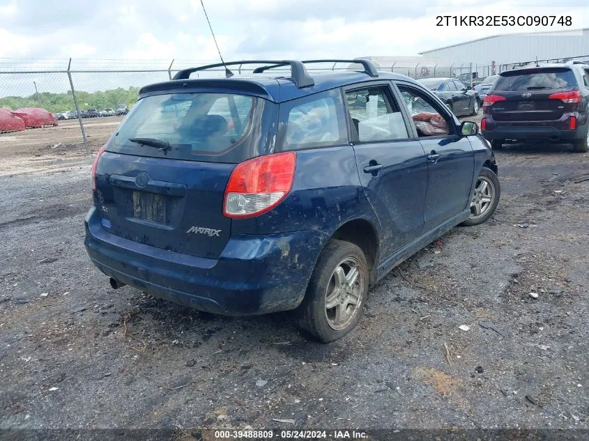 2003 Toyota Matrix Xr VIN: 2T1KR32E53C090748 Lot: 39488809