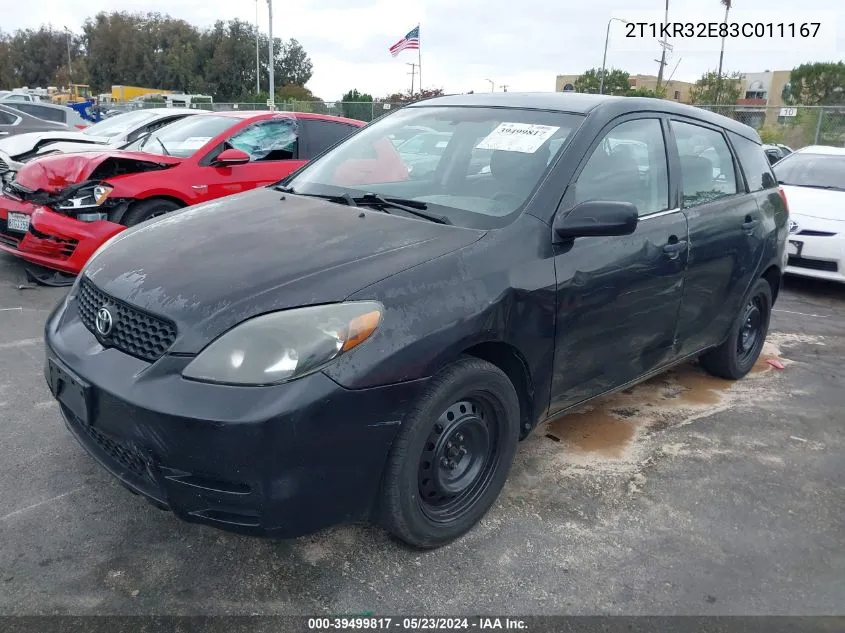 2003 Toyota Matrix Standard VIN: 2T1KR32E83C011167 Lot: 39499817