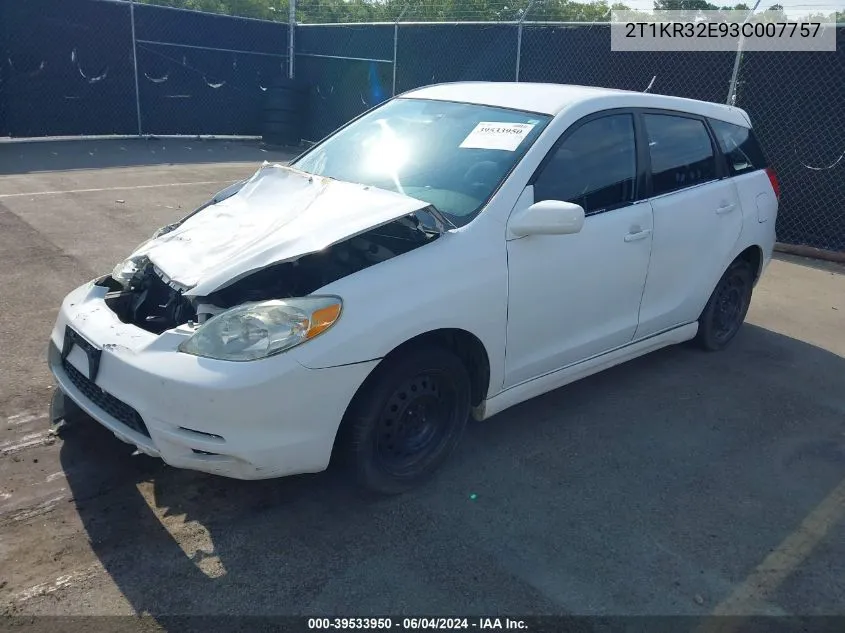 2T1KR32E93C007757 2003 Toyota Matrix Xr