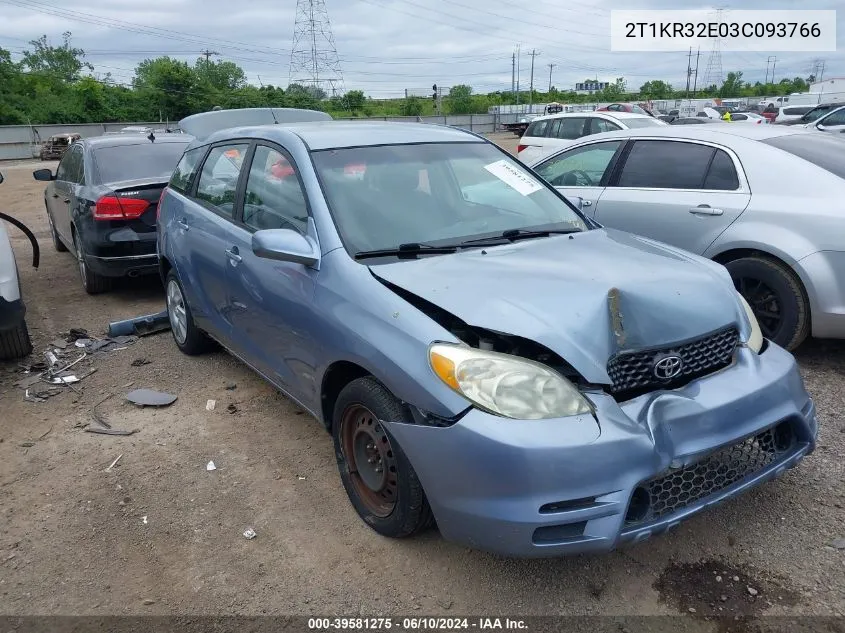 2003 Toyota Matrix Xr VIN: 2T1KR32E03C093766 Lot: 39581275