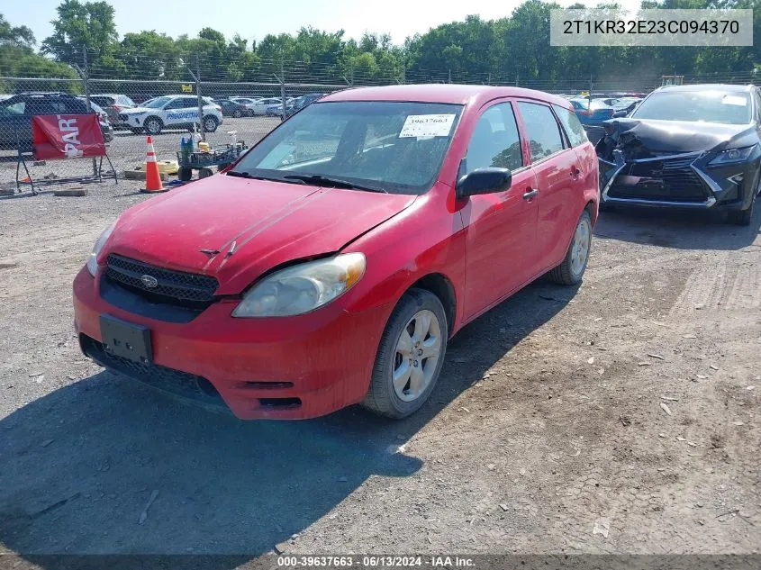 2003 Toyota Matrix Standard VIN: 2T1KR32E23C094370 Lot: 39637663