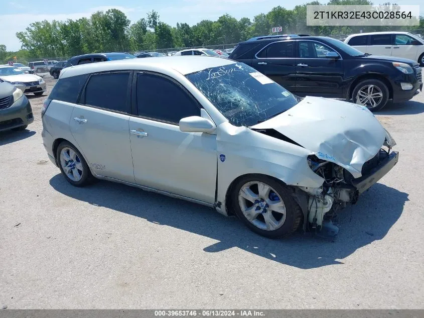 2003 Toyota Matrix Xr VIN: 2T1KR32E43C028564 Lot: 39653746