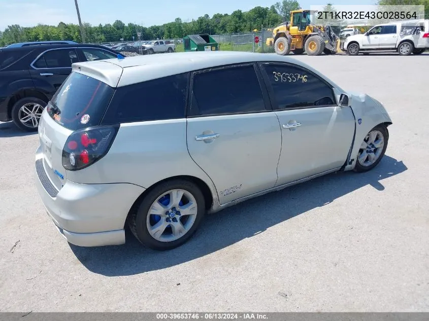 2003 Toyota Matrix Xr VIN: 2T1KR32E43C028564 Lot: 39653746