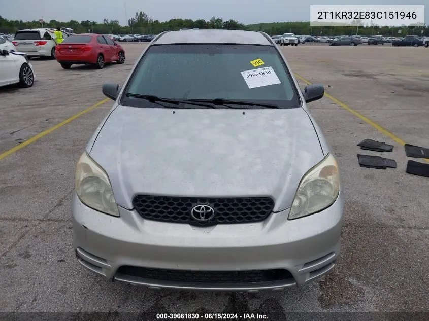 2T1KR32E83C151946 2003 Toyota Matrix Standard