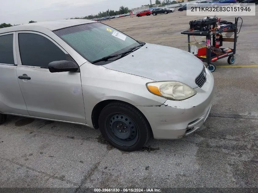 2T1KR32E83C151946 2003 Toyota Matrix Standard