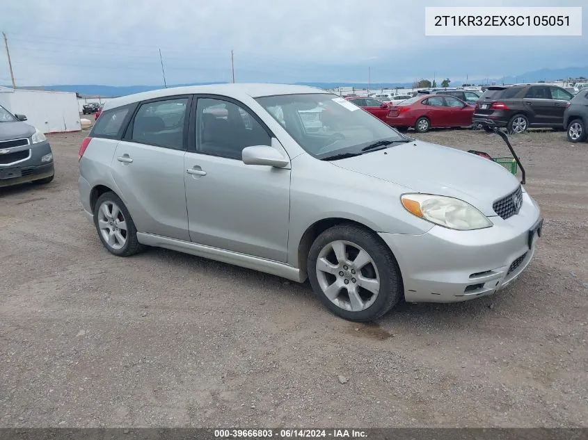 2003 Toyota Matrix Xr VIN: 2T1KR32EX3C105051 Lot: 39666803