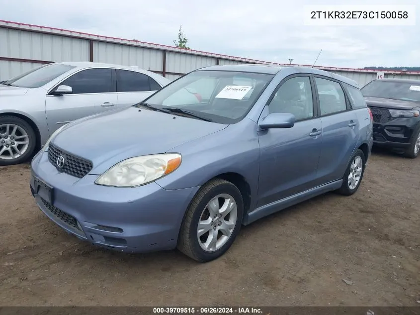 2003 Toyota Matrix Xr VIN: 2T1KR32E73C150058 Lot: 39709515