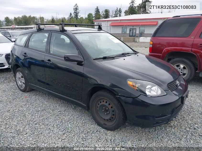 2003 Toyota Matrix Xr VIN: 2T1KR32E53C108083 Lot: 39740504