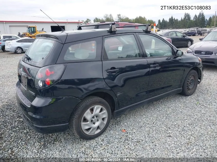 2003 Toyota Matrix Xr VIN: 2T1KR32E53C108083 Lot: 39740504