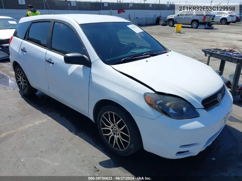 2003 Toyota Matrix Standard VIN: 2T1KR32E53C129998 Lot: 39750623