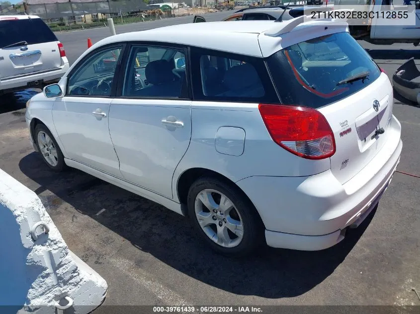 2003 Toyota Matrix Xr VIN: 2T1KR32E83C112855 Lot: 39761439