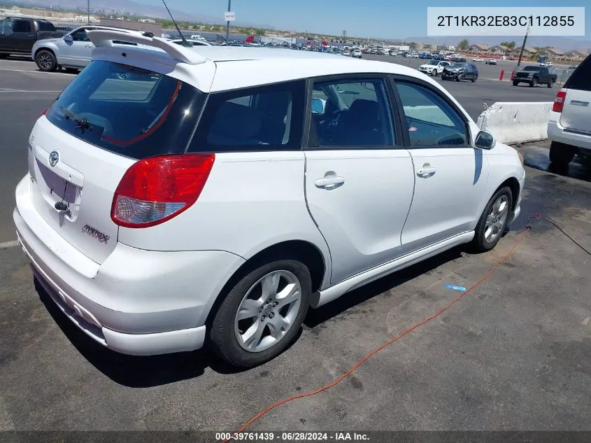 2003 Toyota Matrix Xr VIN: 2T1KR32E83C112855 Lot: 39761439