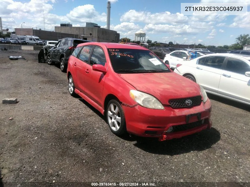 2003 Toyota Matrix Xr VIN: 2T1KR32E33C045937 Lot: 39763415