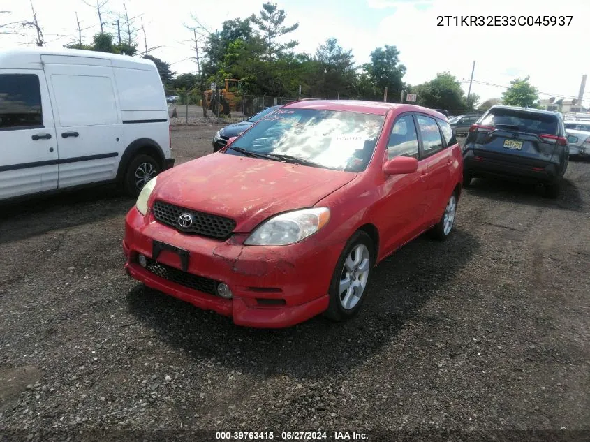 2003 Toyota Matrix Xr VIN: 2T1KR32E33C045937 Lot: 39763415