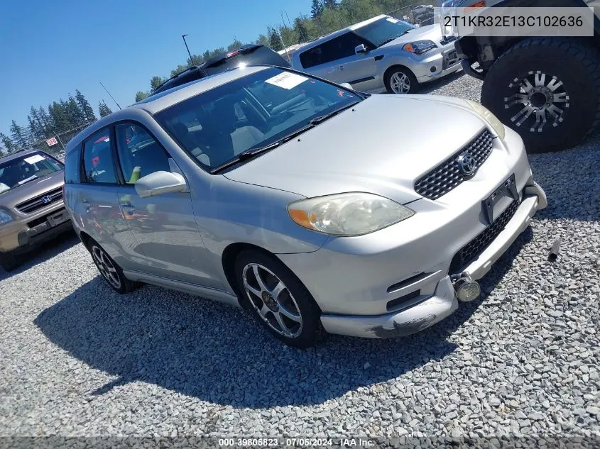 2003 Toyota Matrix Xr VIN: 2T1KR32E13C102636 Lot: 39805823