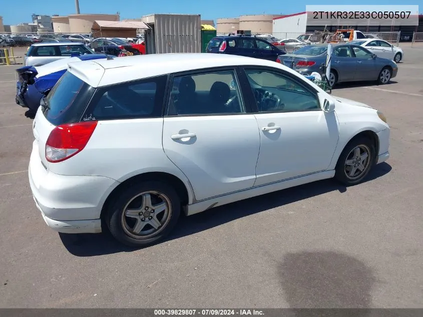 2003 Toyota Matrix Xr VIN: 2T1KR32E33C050507 Lot: 39829807