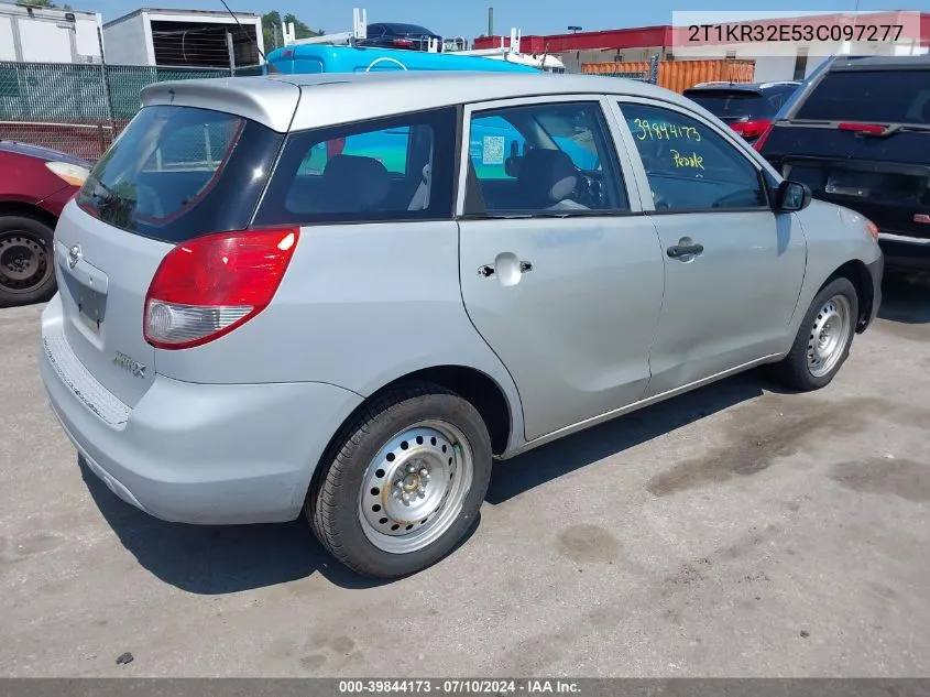 2003 Toyota Matrix Standard VIN: 2T1KR32E53C097277 Lot: 39844173