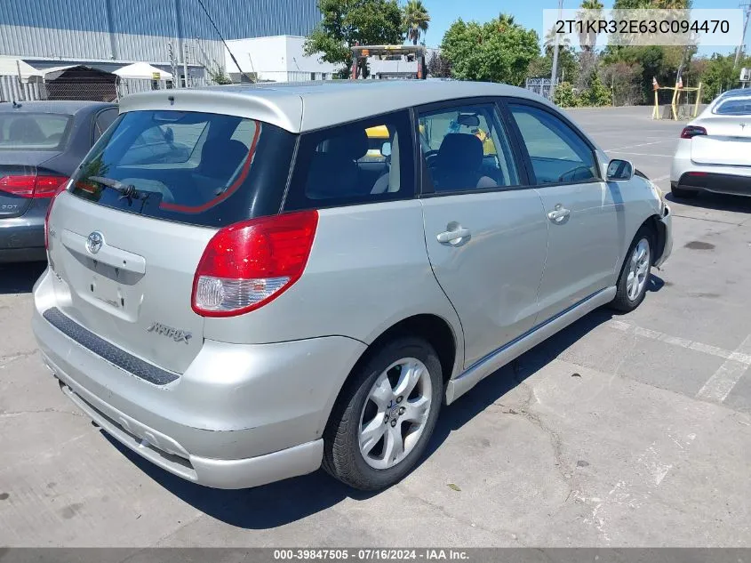 2003 Toyota Matrix Xr VIN: 2T1KR32E63C094470 Lot: 39847505