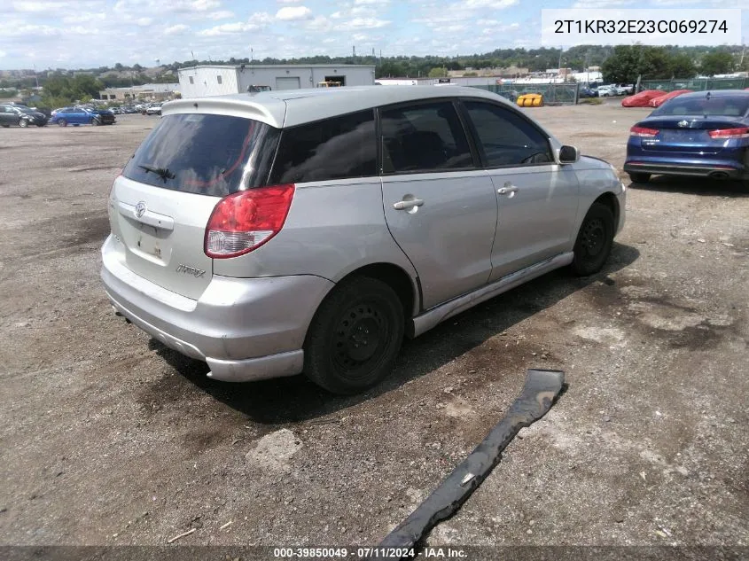 2003 Toyota Matrix Xr VIN: 2T1KR32E23C069274 Lot: 39850049