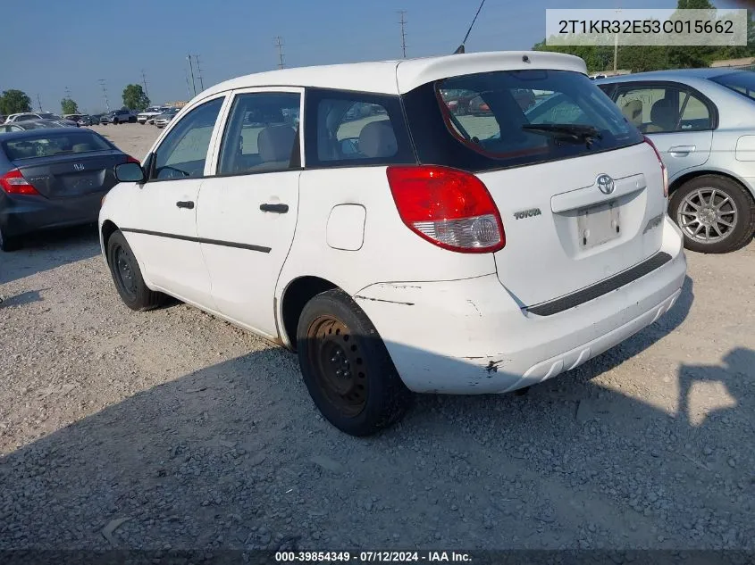 2T1KR32E53C015662 2003 Toyota Matrix Standard