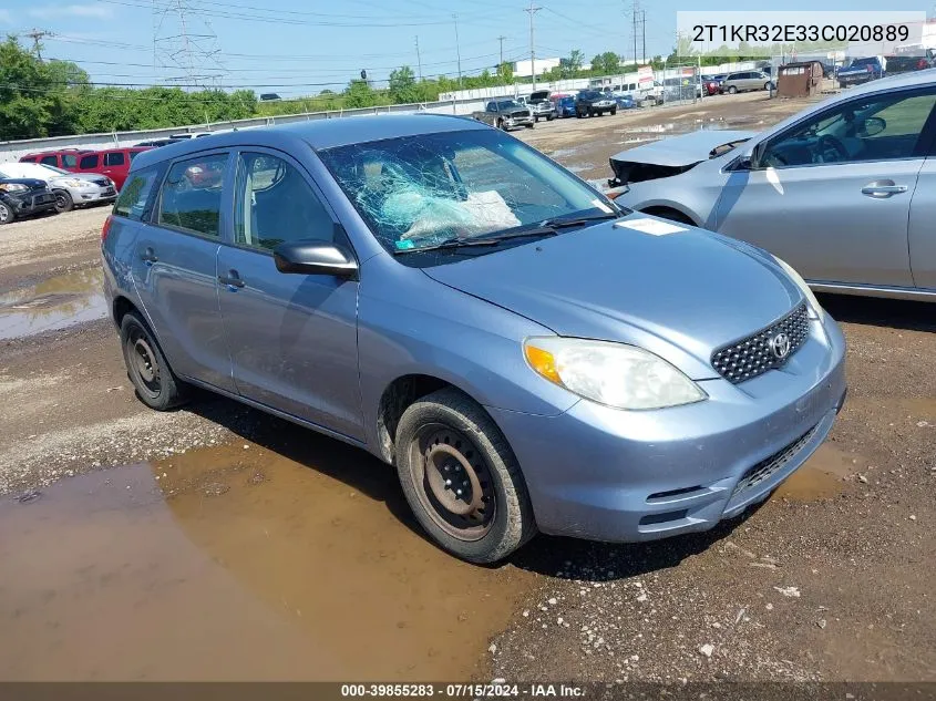 2003 Toyota Matrix Standard VIN: 2T1KR32E33C020889 Lot: 39855283