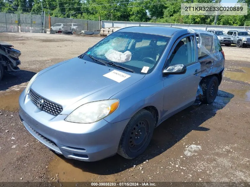 2003 Toyota Matrix Standard VIN: 2T1KR32E33C020889 Lot: 39855283