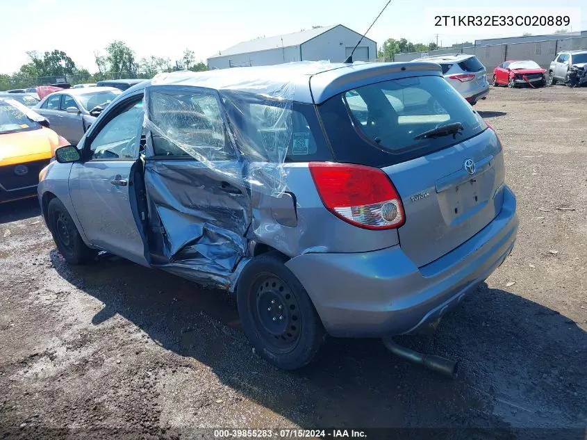 2003 Toyota Matrix Standard VIN: 2T1KR32E33C020889 Lot: 39855283