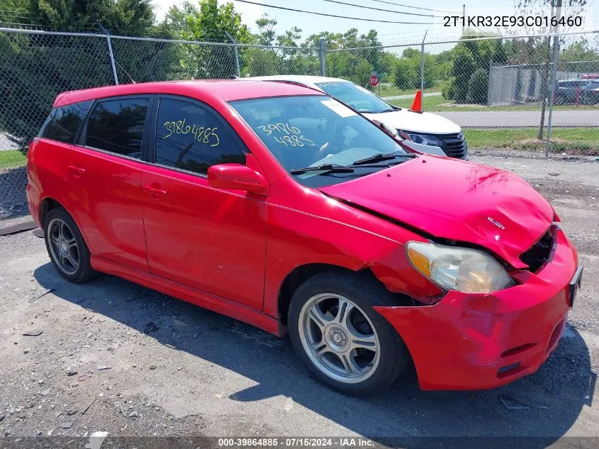 2003 Toyota Matrix Xr VIN: 2T1KR32E93C016460 Lot: 39864885