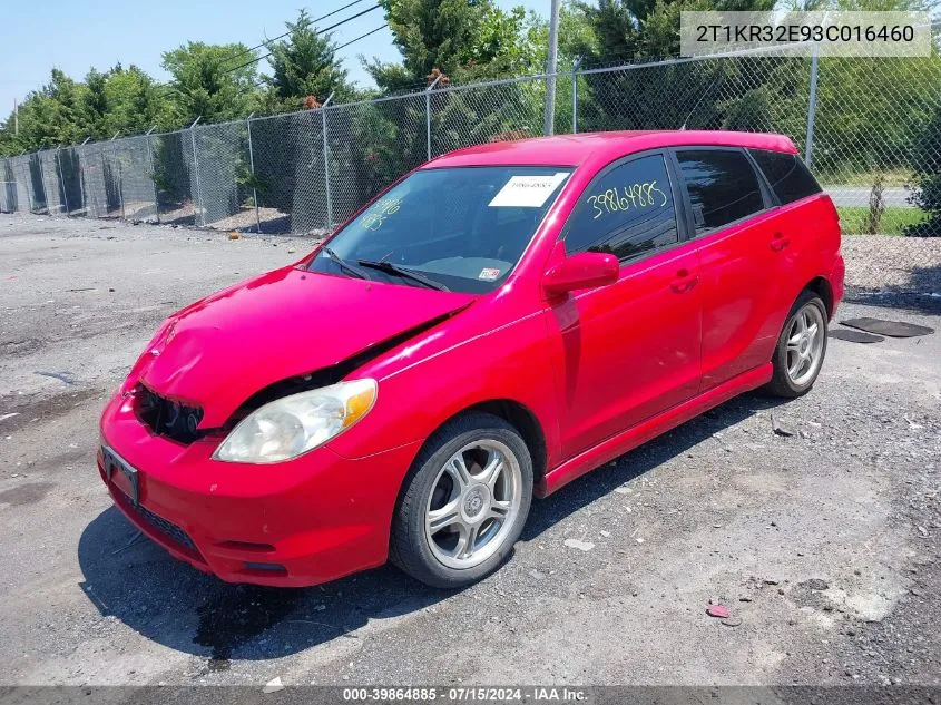 2003 Toyota Matrix Xr VIN: 2T1KR32E93C016460 Lot: 39864885