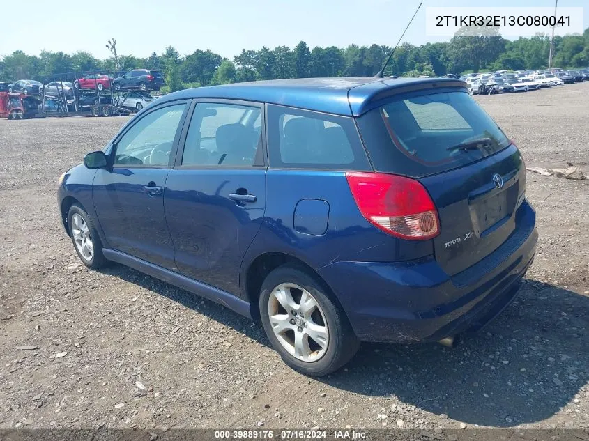 2003 Toyota Matrix Xr VIN: 2T1KR32E13C080041 Lot: 39889175