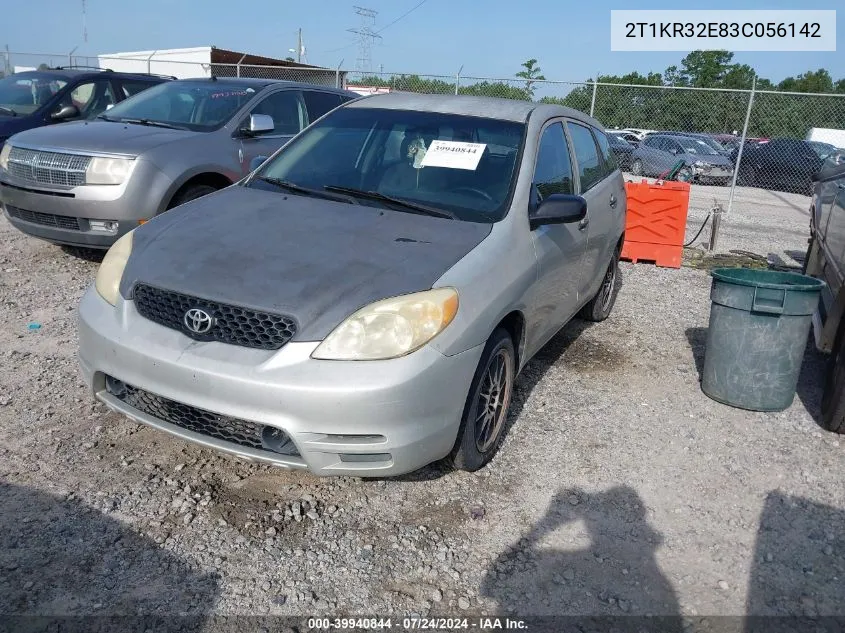 2003 Toyota Matrix Standard VIN: 2T1KR32E83C056142 Lot: 39940844