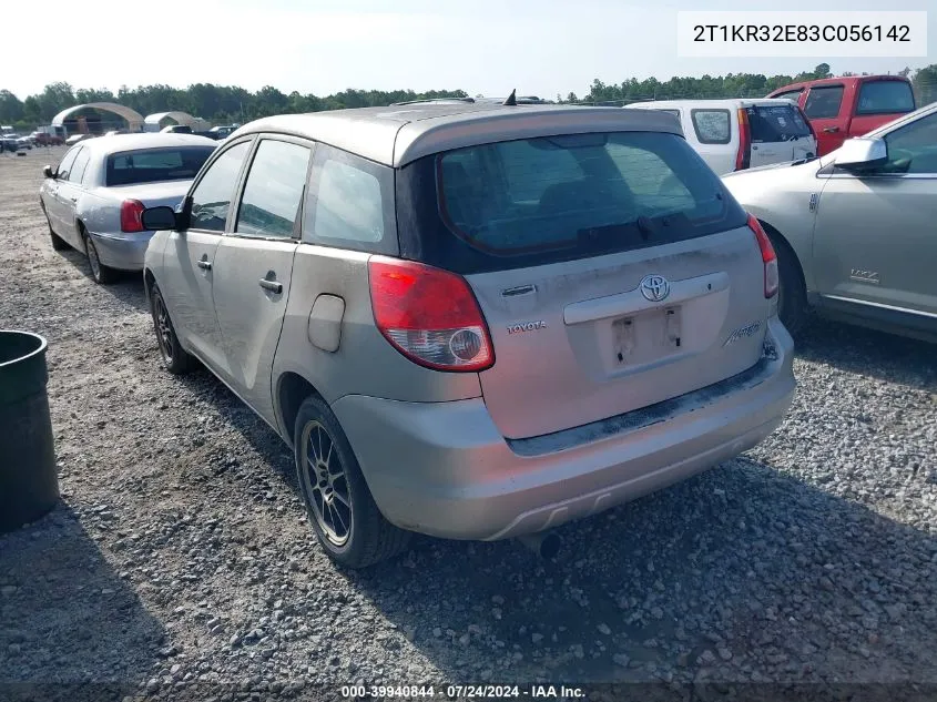 2003 Toyota Matrix Standard VIN: 2T1KR32E83C056142 Lot: 39940844