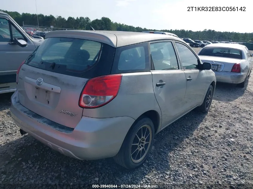 2003 Toyota Matrix Standard VIN: 2T1KR32E83C056142 Lot: 39940844