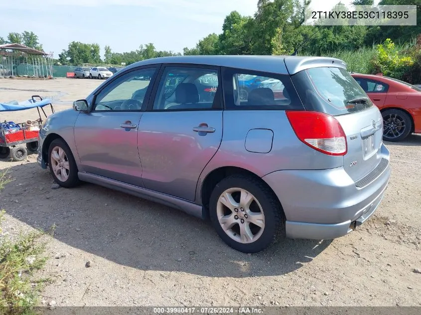 2003 Toyota Matrix Xrs VIN: 2T1KY38E53C118395 Lot: 39980417