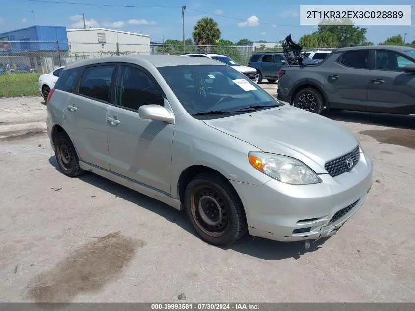 2003 Toyota Matrix Xr VIN: 2T1KR32EX3C028889 Lot: 39993581