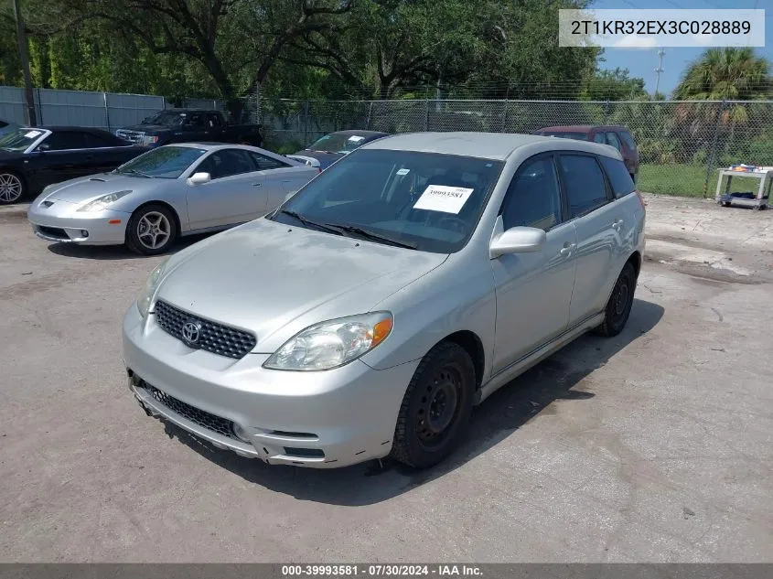 2003 Toyota Matrix Xr VIN: 2T1KR32EX3C028889 Lot: 39993581